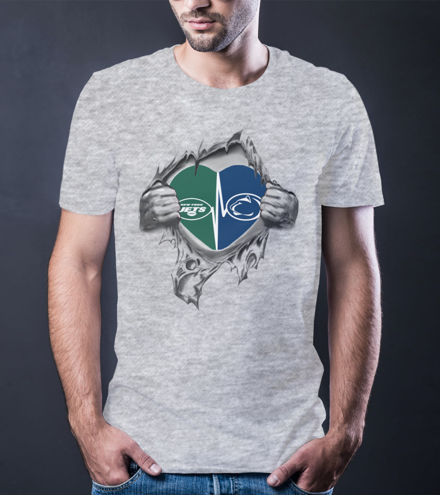New York Jets Penn State Heart T-Shirt