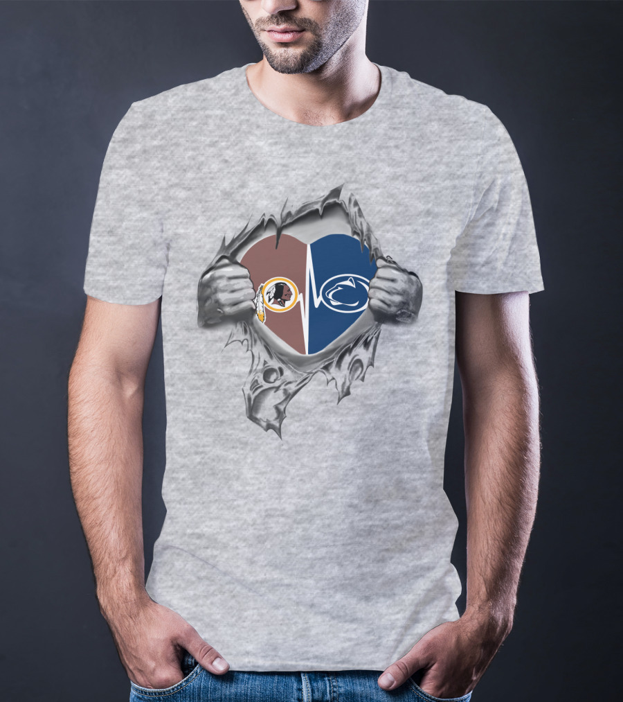 Redskins Penn State Heartbeat Rivalry Fan Pride T-Shirt