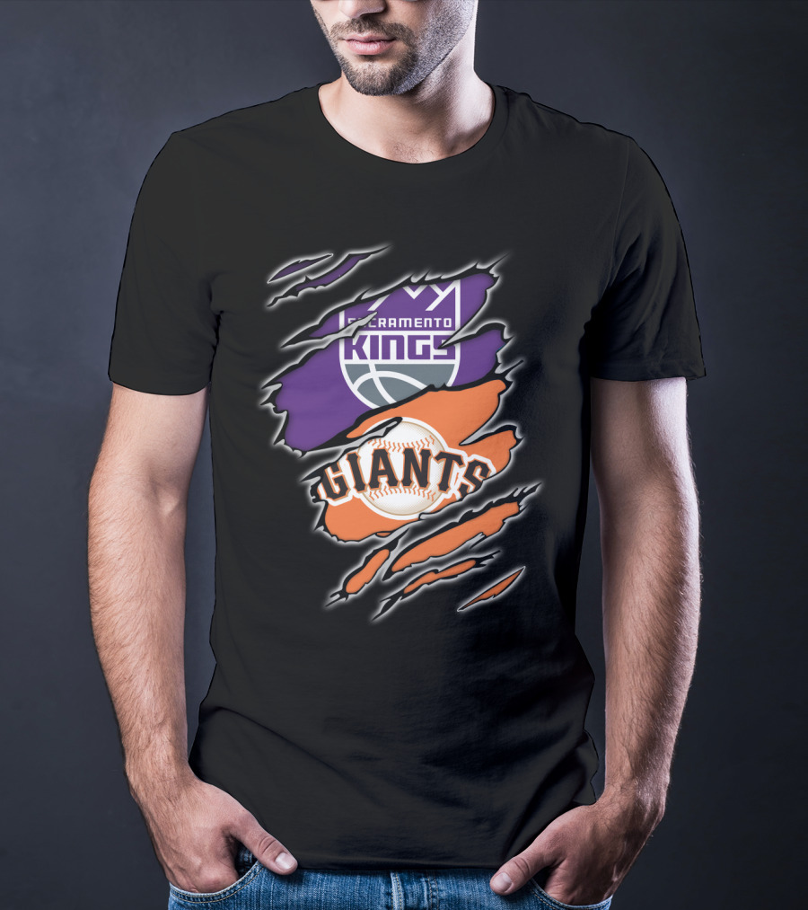 Sacramento Kings Giants Basketball Baseball Collaboration T-Shirt