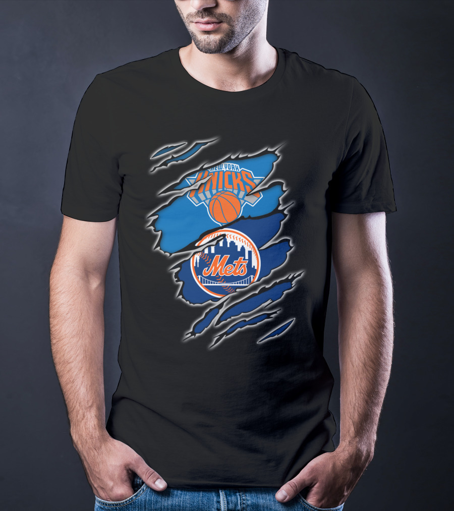 Knicks Mets New York Basketball Baseball Fan T-Shirt