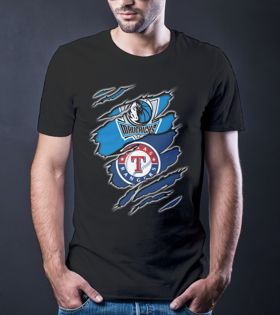 Mavericks Rangers Texas Rip Claw T-Shirt
