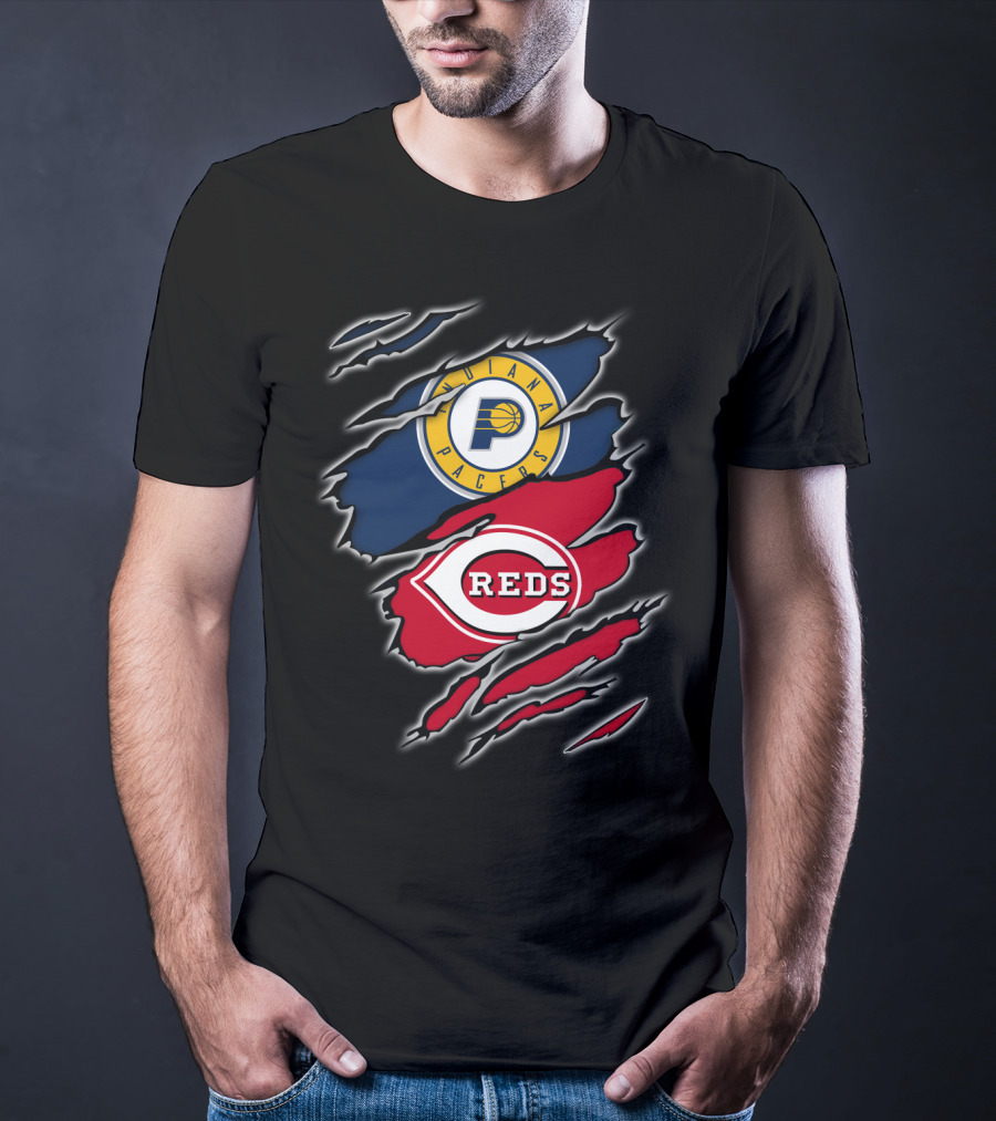 Indiana Pacers Cincinnati Reds Logo Mashup T-Shirt