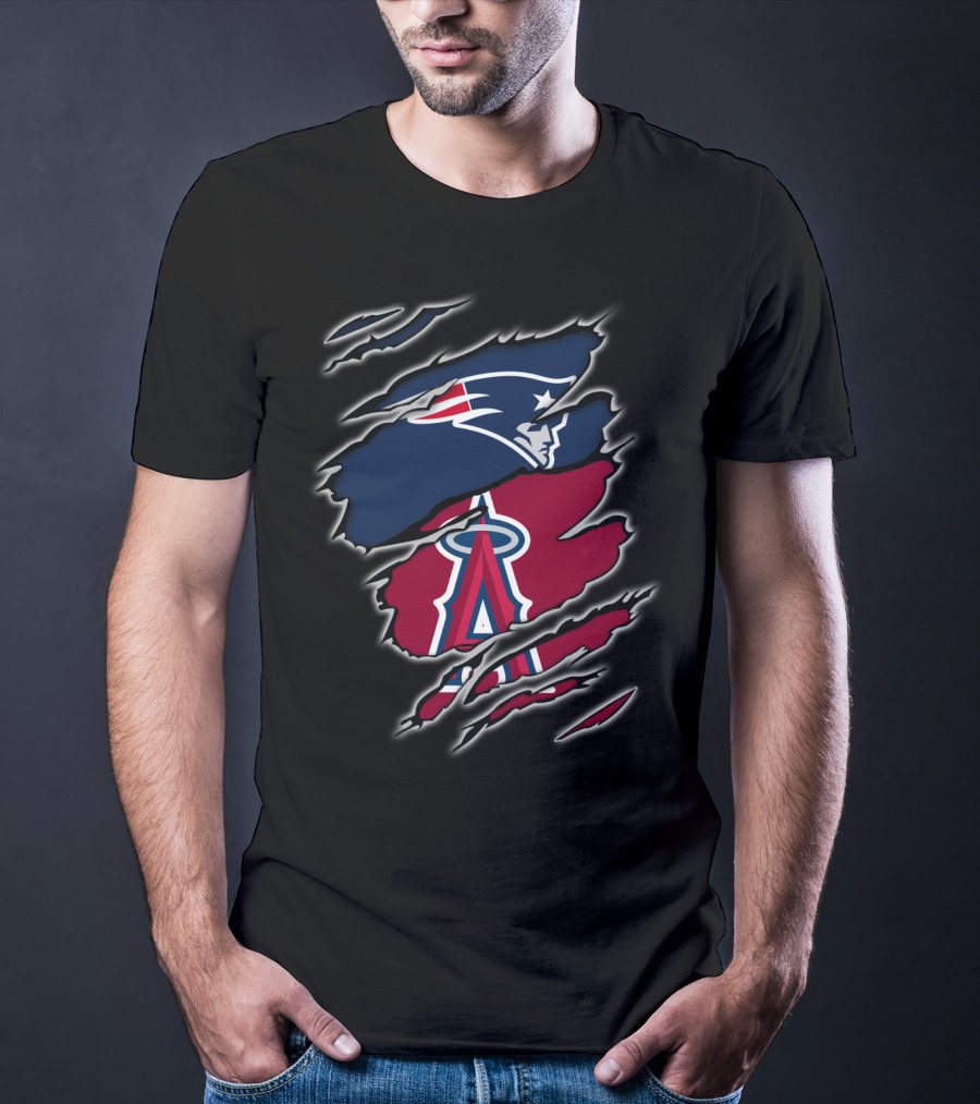 Patriots And Angels NFL MLB Mashup T-Shirt