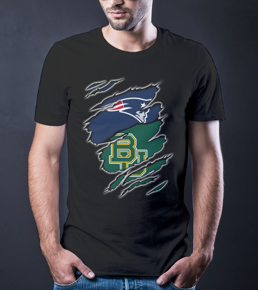 New England Patriots Baylor Bears Logo Fusion T-Shirt