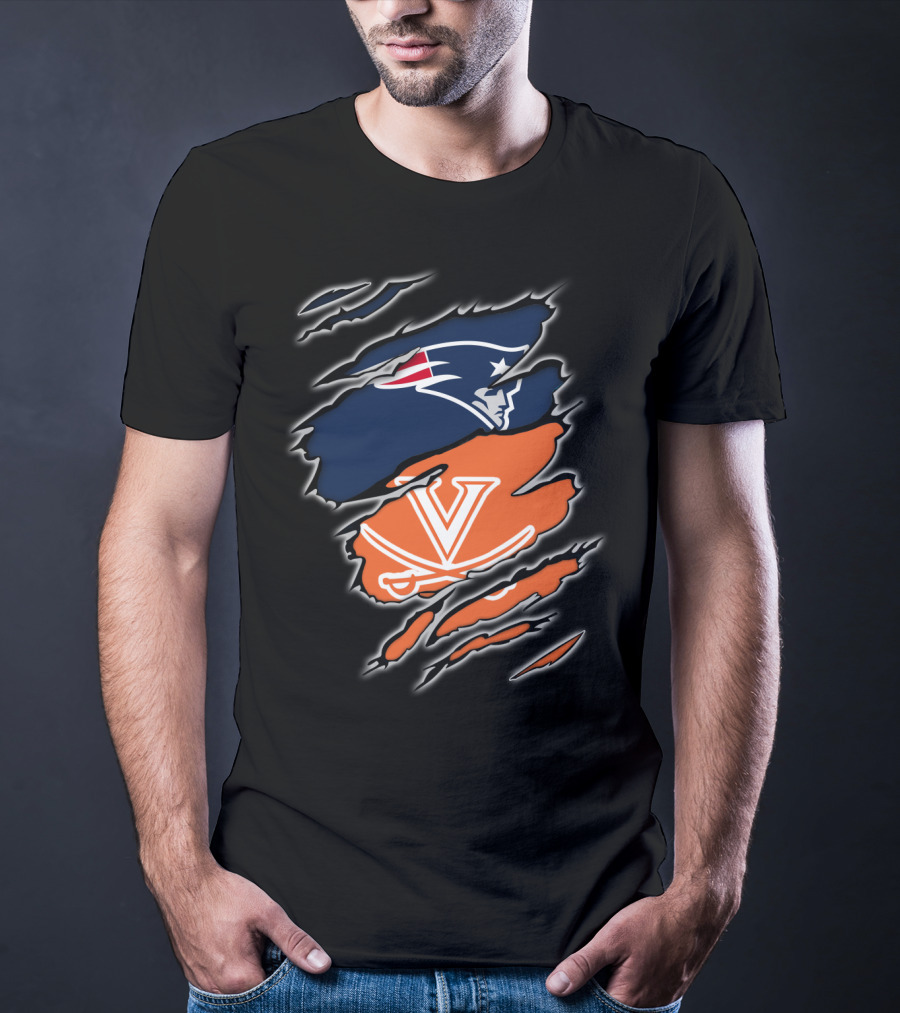 New England Patriots Virginia Cavaliers Crossover Fan T-Shirt