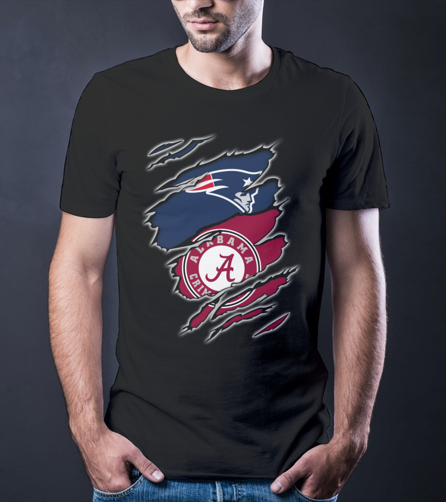 Patriots And Alabama Crimson Tide Fan Collaboration T-Shirt