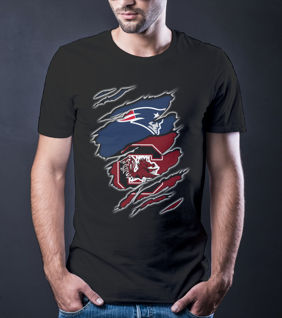 New England Patriots South Carolina Gamecocks Torn Claw T-Shirt