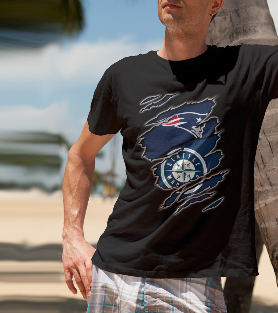 Patriots Logo With Seattle Mariners Emblem T-Shirt