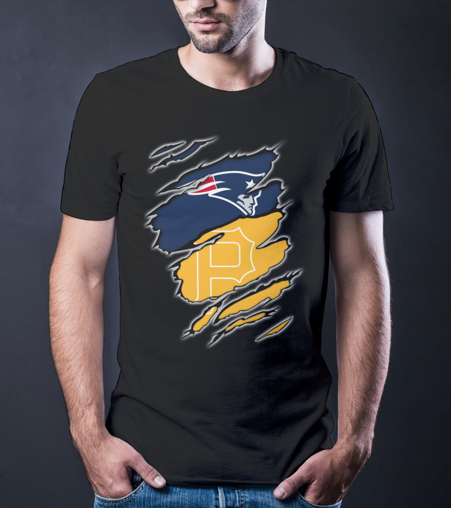 Patriots Logo And Pirates Monogram Fusion T-Shirt