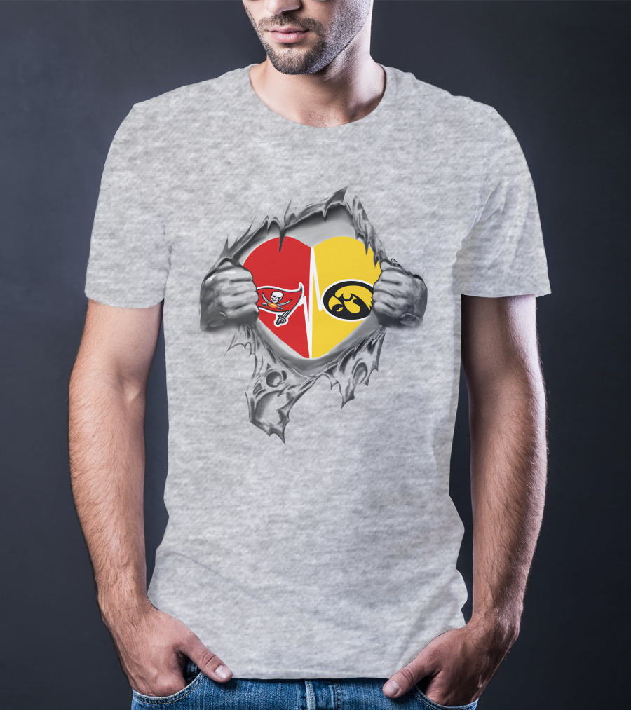 Hawkeyes Buccaneers Heart Passion Torn T-Shirt