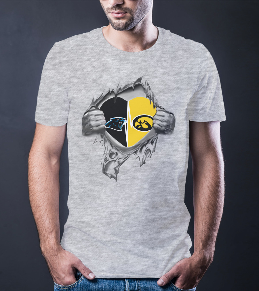 Hawkeyes Panthers Heart Inside Silver Claw Tear T-Shirt
