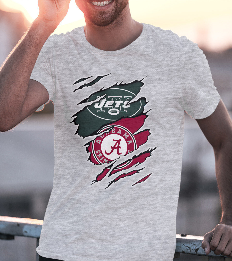 Jets Alabama Crimson Tide Crossover T-Shirt