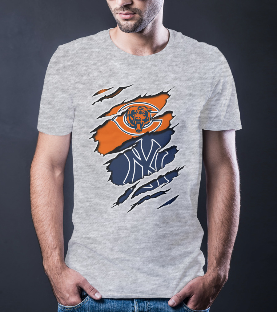 Bears Yankees Yankees Logos Combo T-Shirt