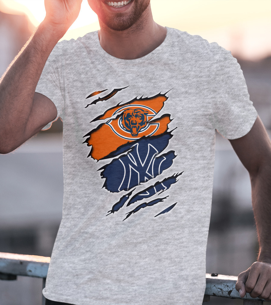 Bears Yankees Yankees Logos Combo T-Shirt