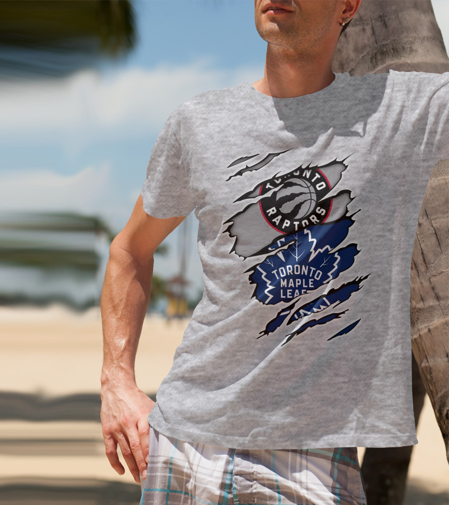 Toronto Raptors Toronto Maple Leafs Logo Mashup T-Shirt