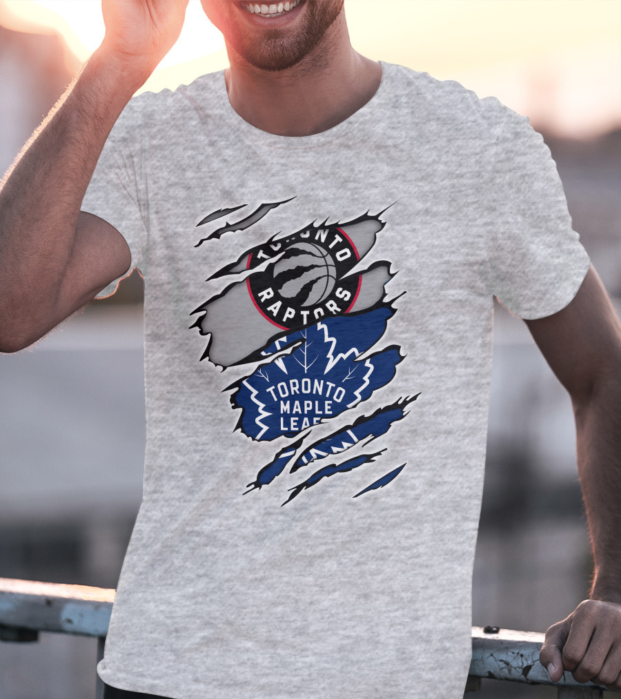 Toronto Raptors Toronto Maple Leafs Logo Mashup T-Shirt