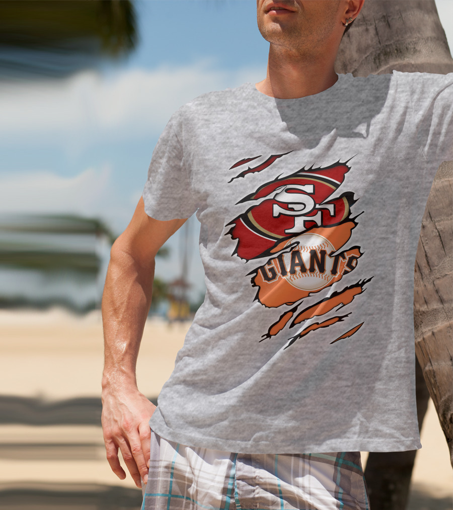 Giants Sf 49ers Baseball Football Combination T-Shirt