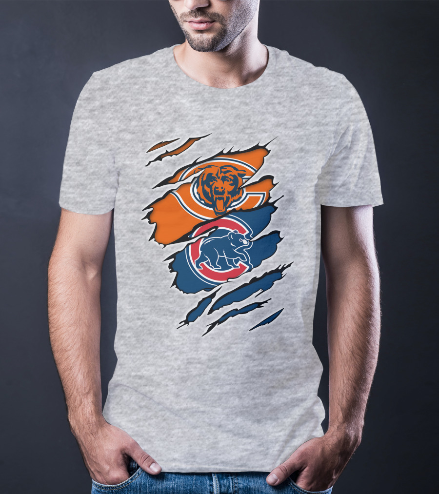 Chicago Bears Cubs Logo Scratch T-Shirt