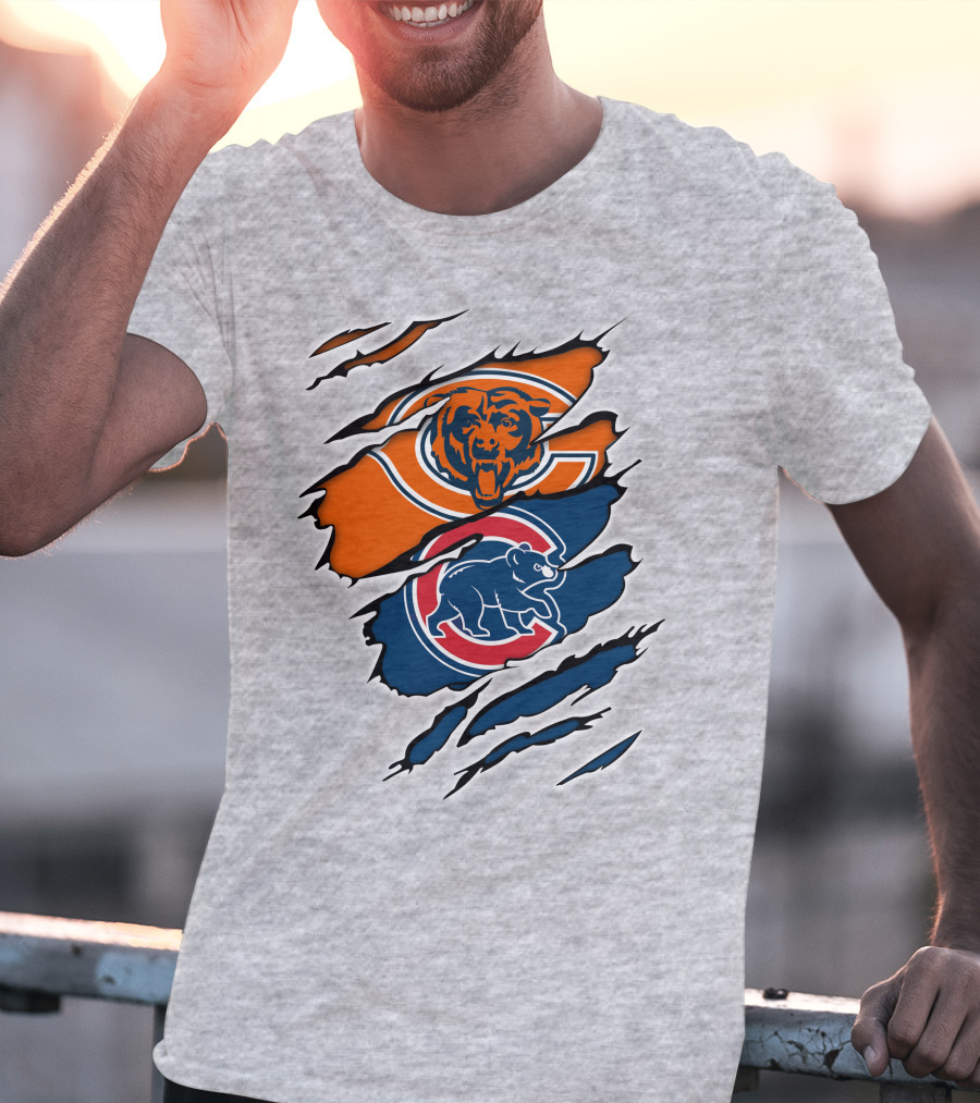 Chicago Bears Cubs Logo Scratch T-Shirt