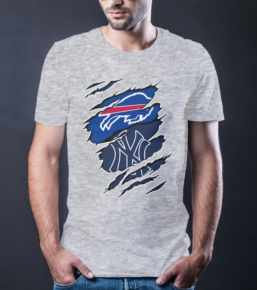 Buffalo Bills New York Yankees Ripped T-Shirt