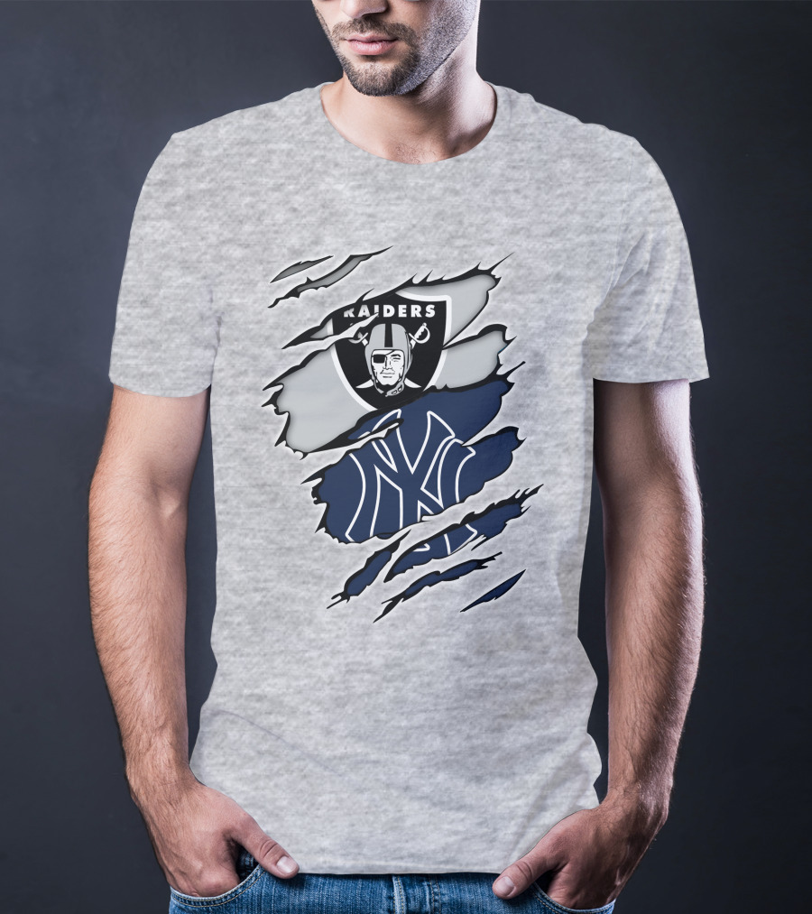 Raiders Yankees Collaboration Fan Support T-Shirt
