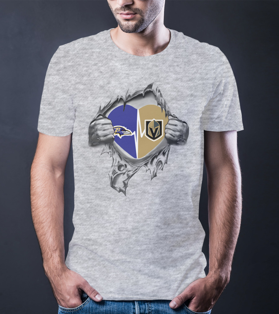 Golden Knights Ravens Heartbeat Loyalty T-Shirt