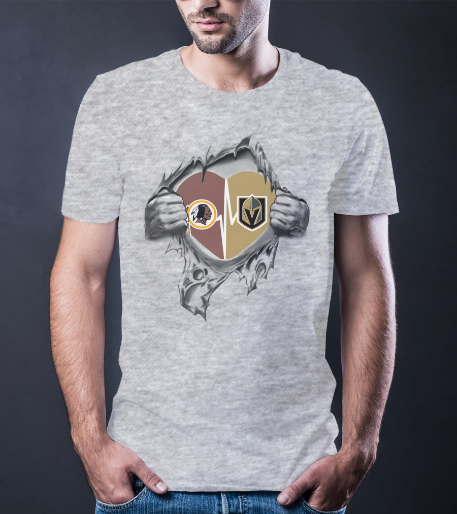 Golden Knights Redskins Heartbeat Fan Passion T-Shirt