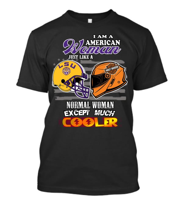 Lsu Tigers American Woman Harley Davidson Cooler Helmet T-Shirt