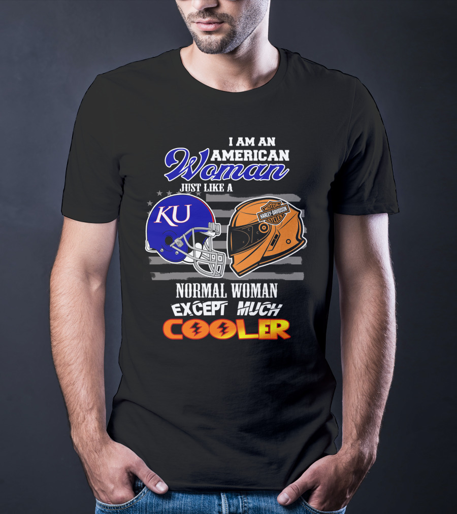 American Woman Ku Helmet Harley Davidson Cooler T-Shirt