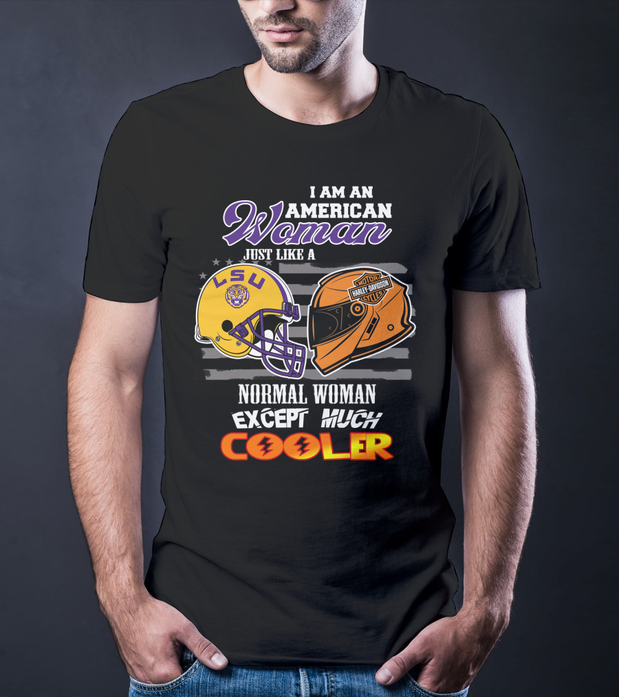 American Woman Lsu Tigers Harley Davidson Cooler T-Shirt