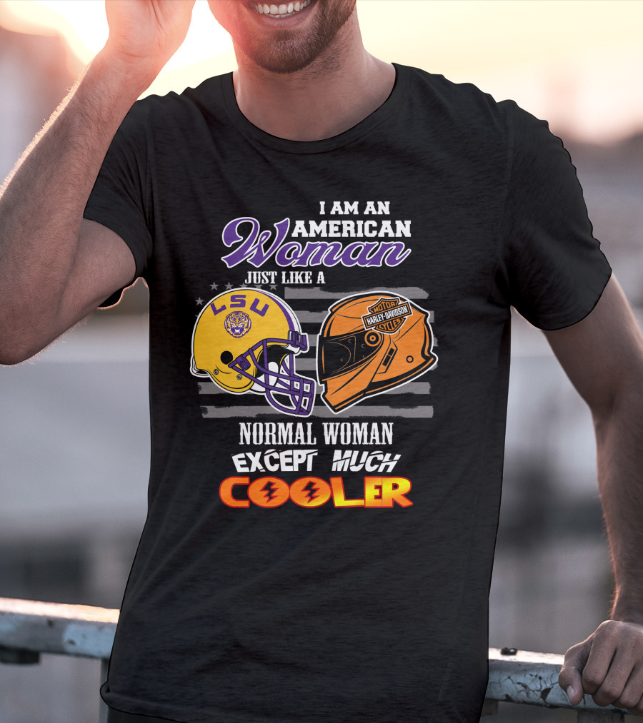 American Woman Lsu Tigers Harley Davidson Cooler T-Shirt