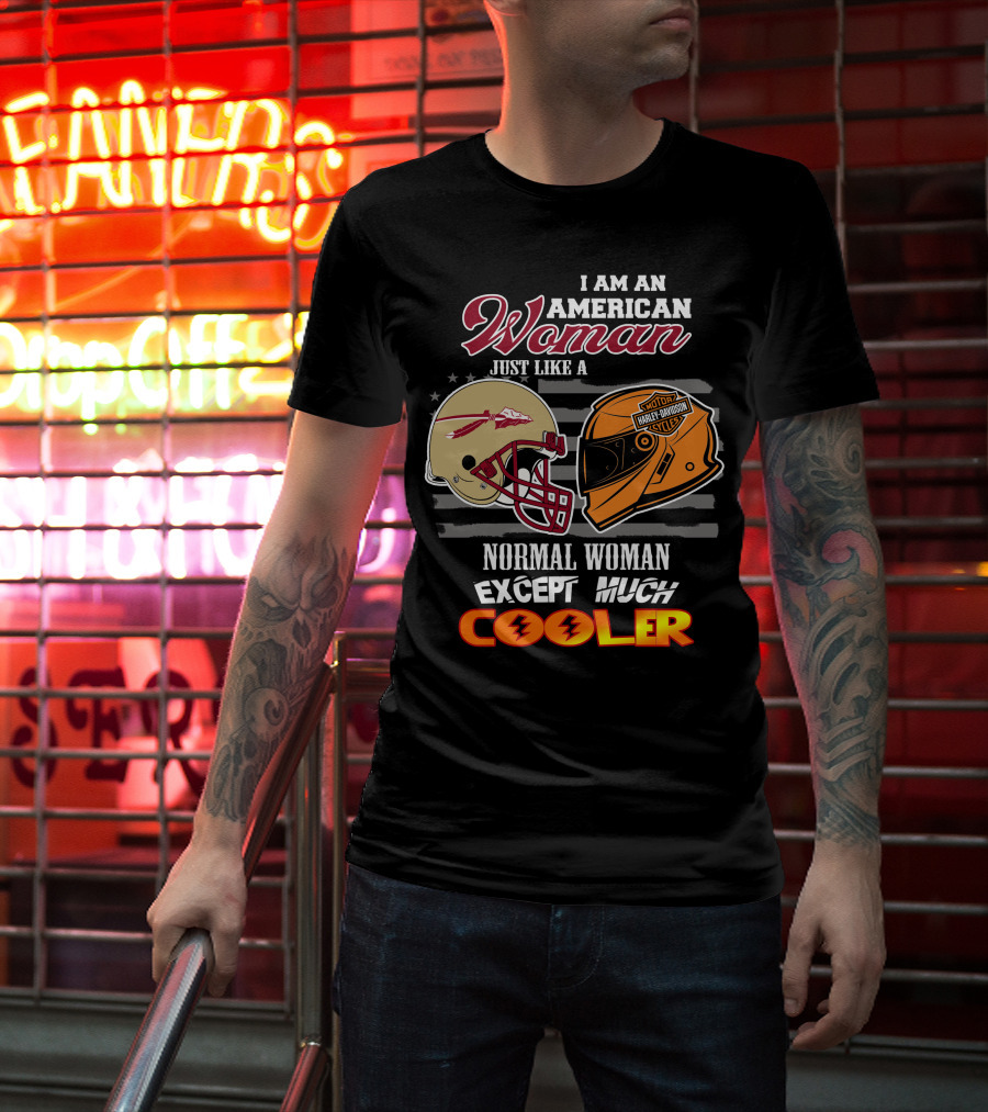 American Woman Harley Davidson Seminoles Helmet Cooler T-Shirt