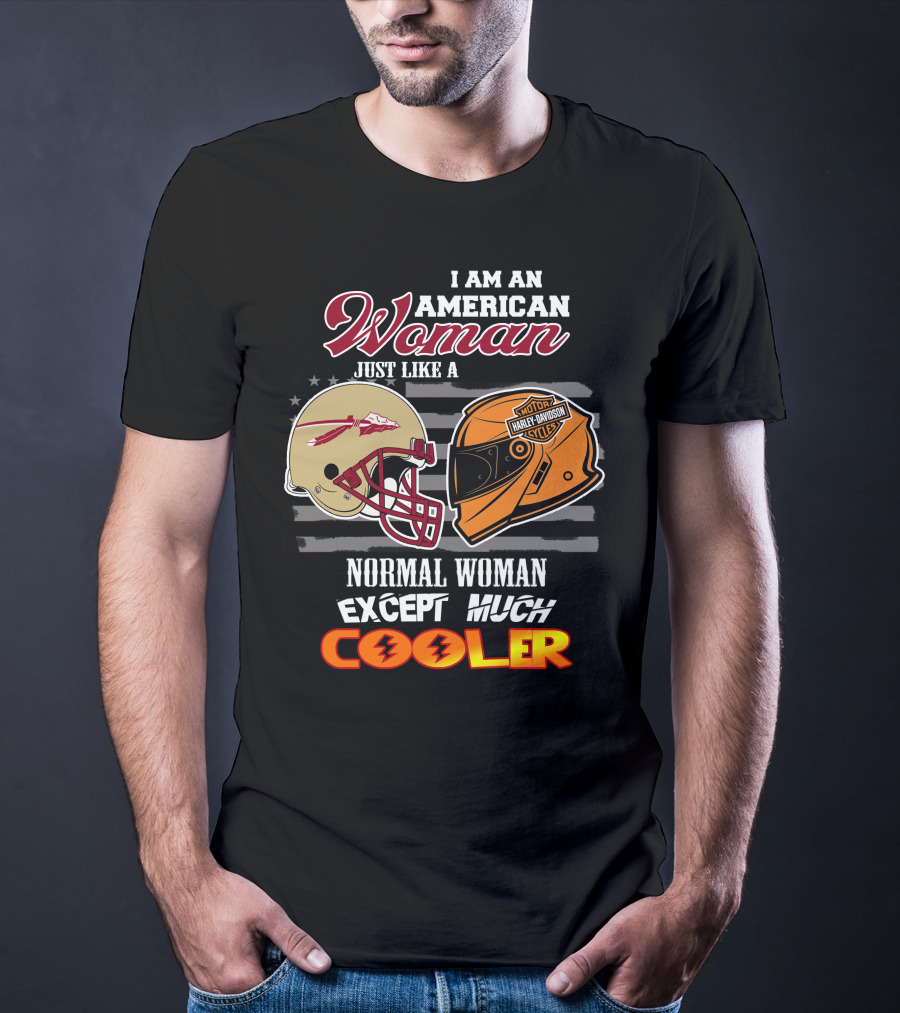 American Woman Harley Davidson Seminoles Helmet Cooler T-Shirt