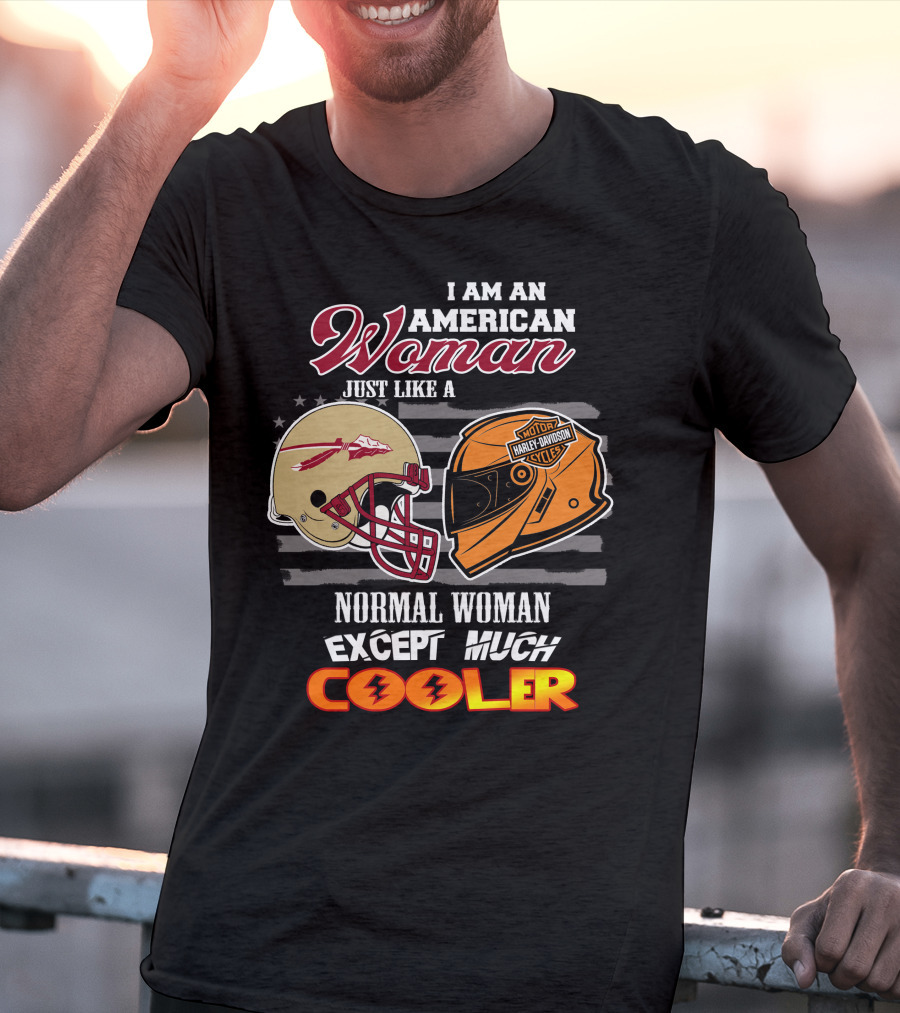 American Woman Harley Davidson Seminoles Helmet Cooler T-Shirt