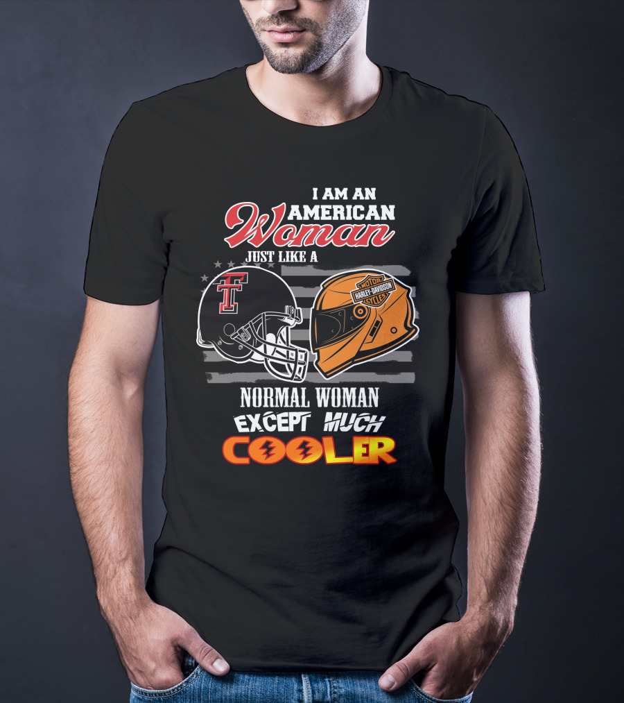 American Woman Texas Tech Harley Davidson Helmet Cooler T-Shirt
