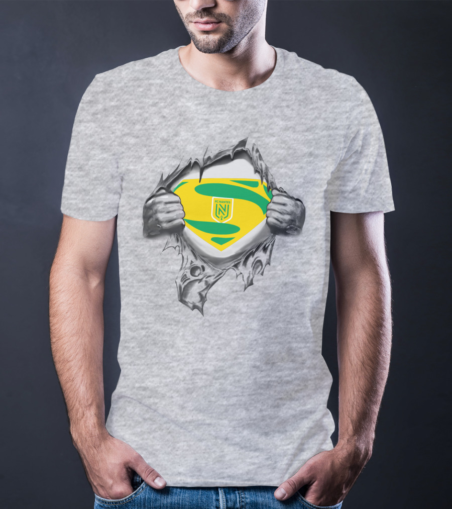 FC Nantes Super Man Emblem Tear Reveal T-Shirt