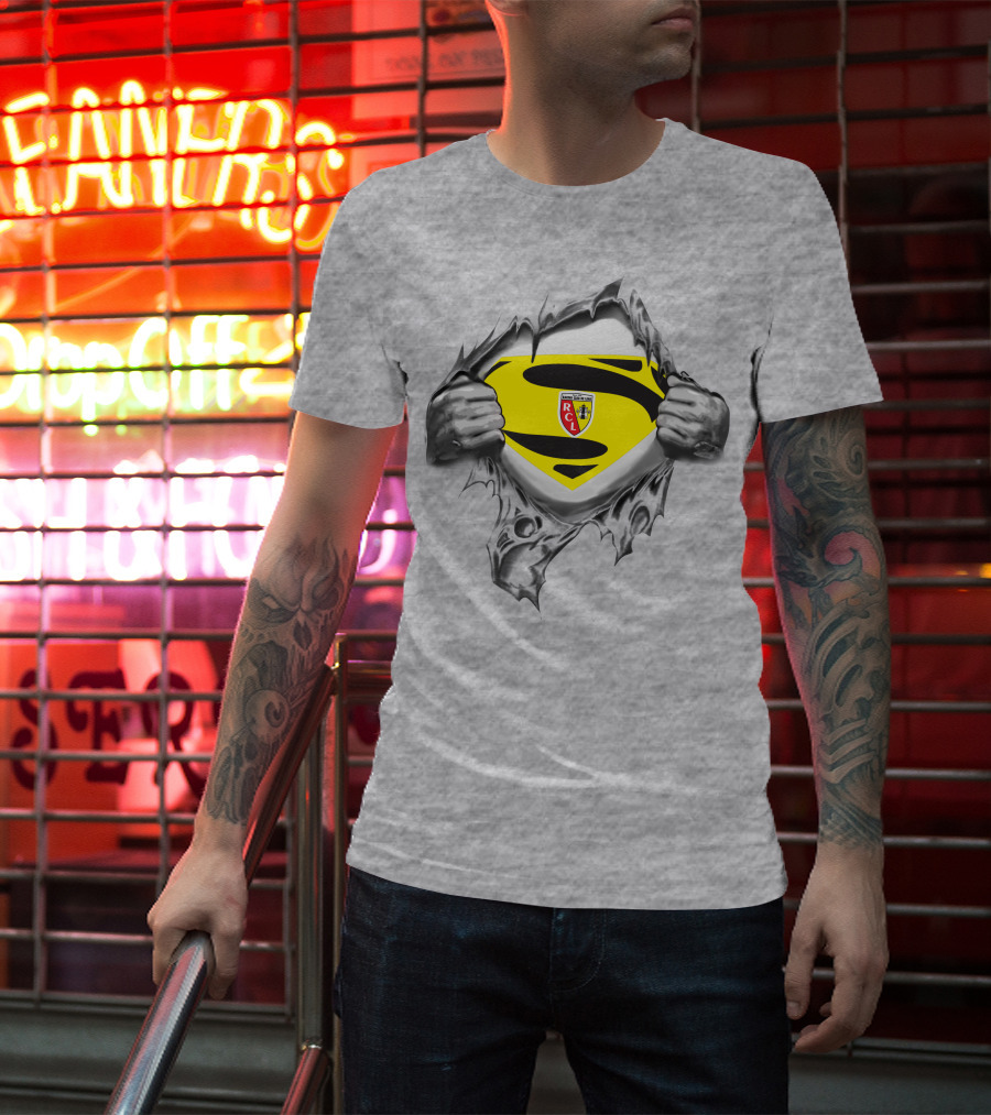 RC Lens Superman Shield Emblem With Hands Ripped T-Shirt