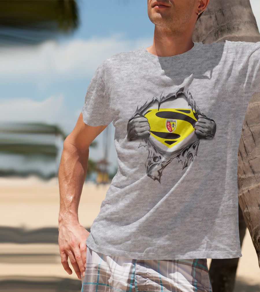 RC Lens Superman Shield Emblem With Hands Ripped T-Shirt
