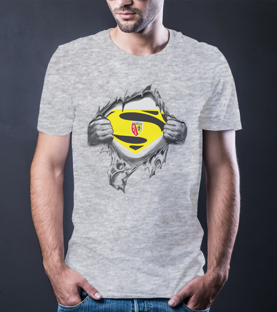 RC Lens Superman Shield Emblem With Hands Ripped T-Shirt