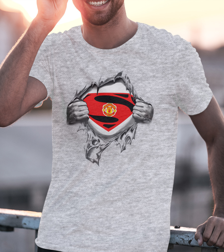 Pl Manchester United Superman Logo Emblem With Iconic Crest T-Shirt