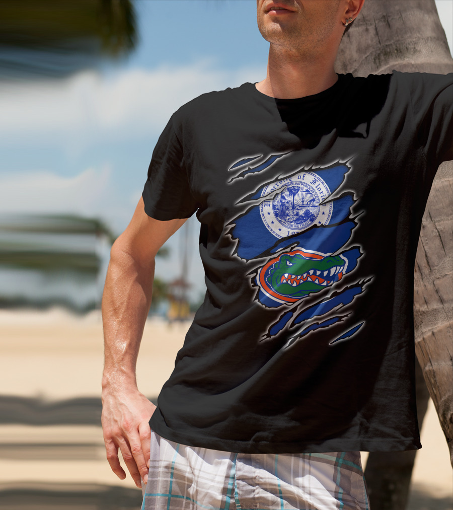 University Of Florida Gators Logo With New York Seal T-Shirt