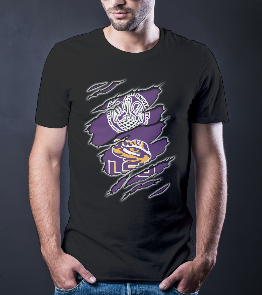 LSU Tigers Louisiana State University Logo Claw Marks T-Shirt
