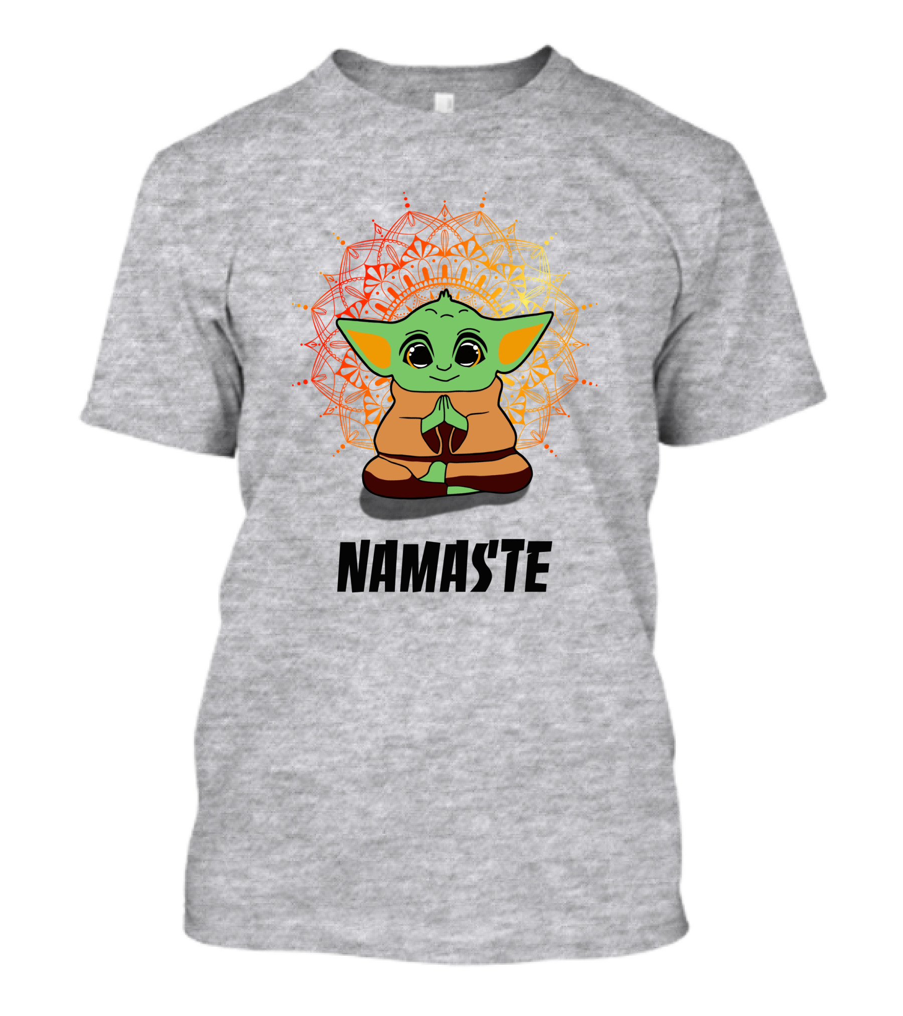 Baby Yoda Namaste Meditate Mandala T-Shirt