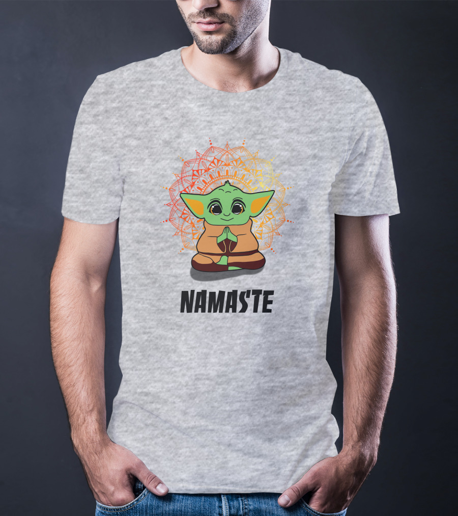 Baby Yoda Namaste Meditate Mandala T-Shirt