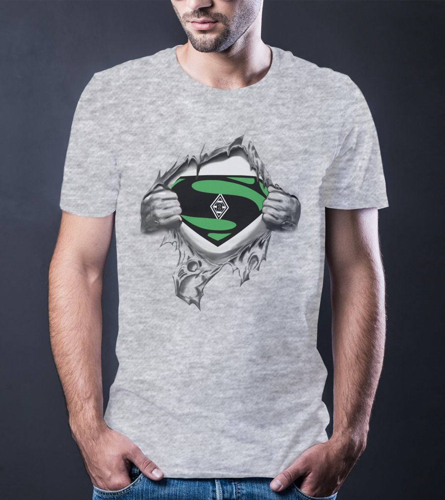 Borussia Monchengladbach B Logo Superman Crest Reveal Iconic Heroic T-Shirt