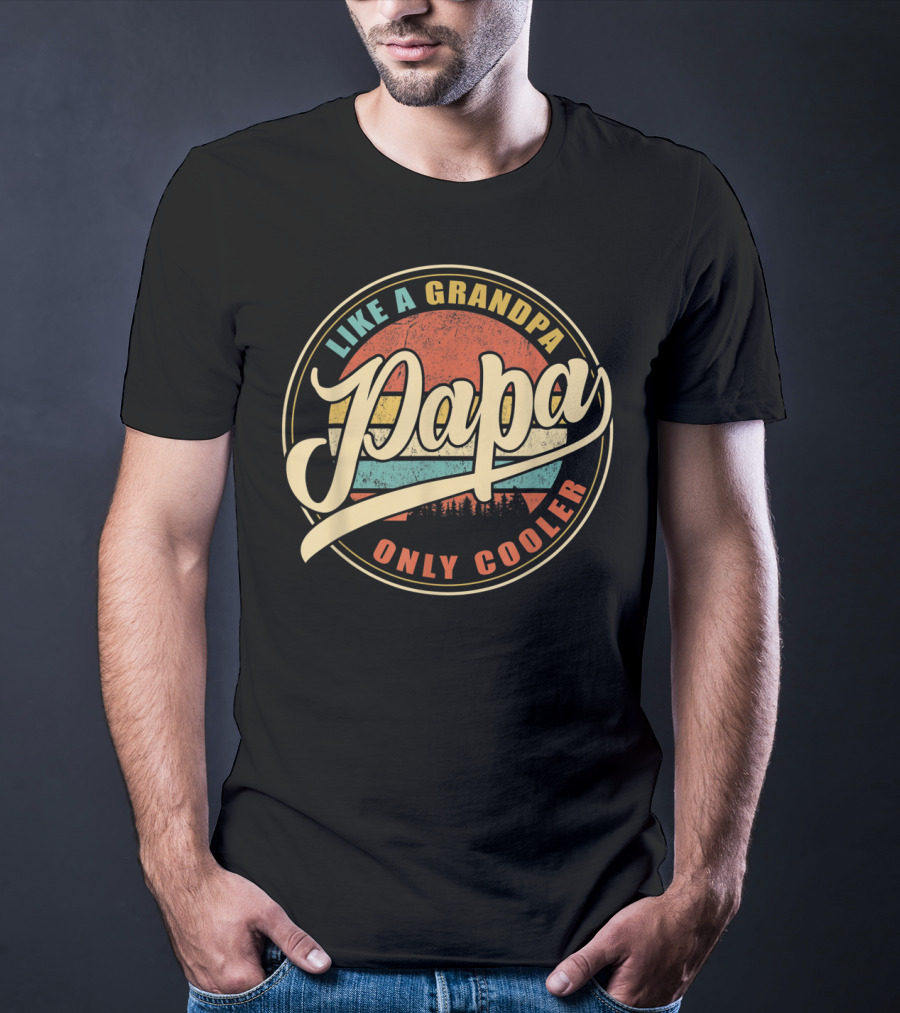 Vintage Papa Like A Grandpa Only Cooler T-Shirt