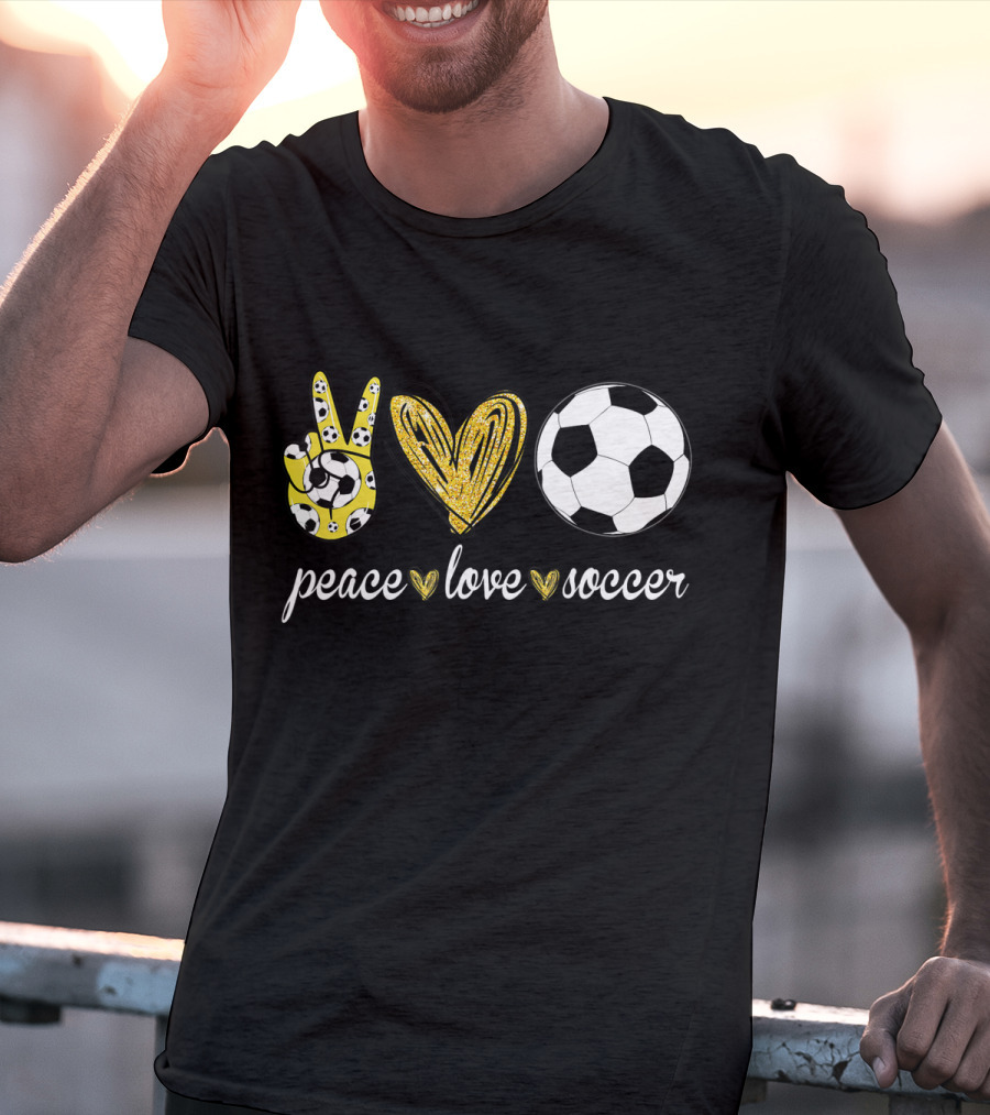 Peace Love Soccer Soccer Player Peace Love Soccer T-Shirt