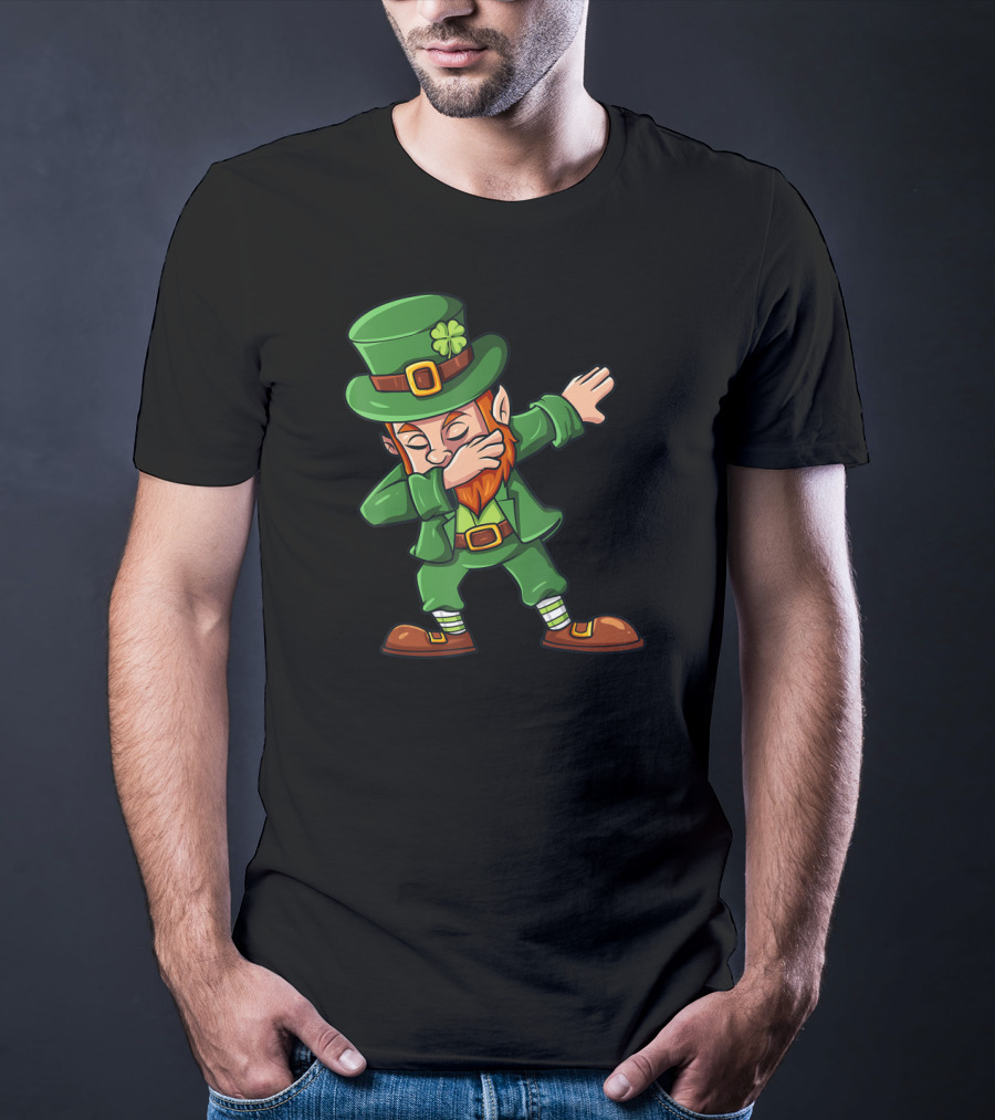St Patricks Day Irish Leprechaun Dab Dance Iconic Lucky Shamrock T-Shirt