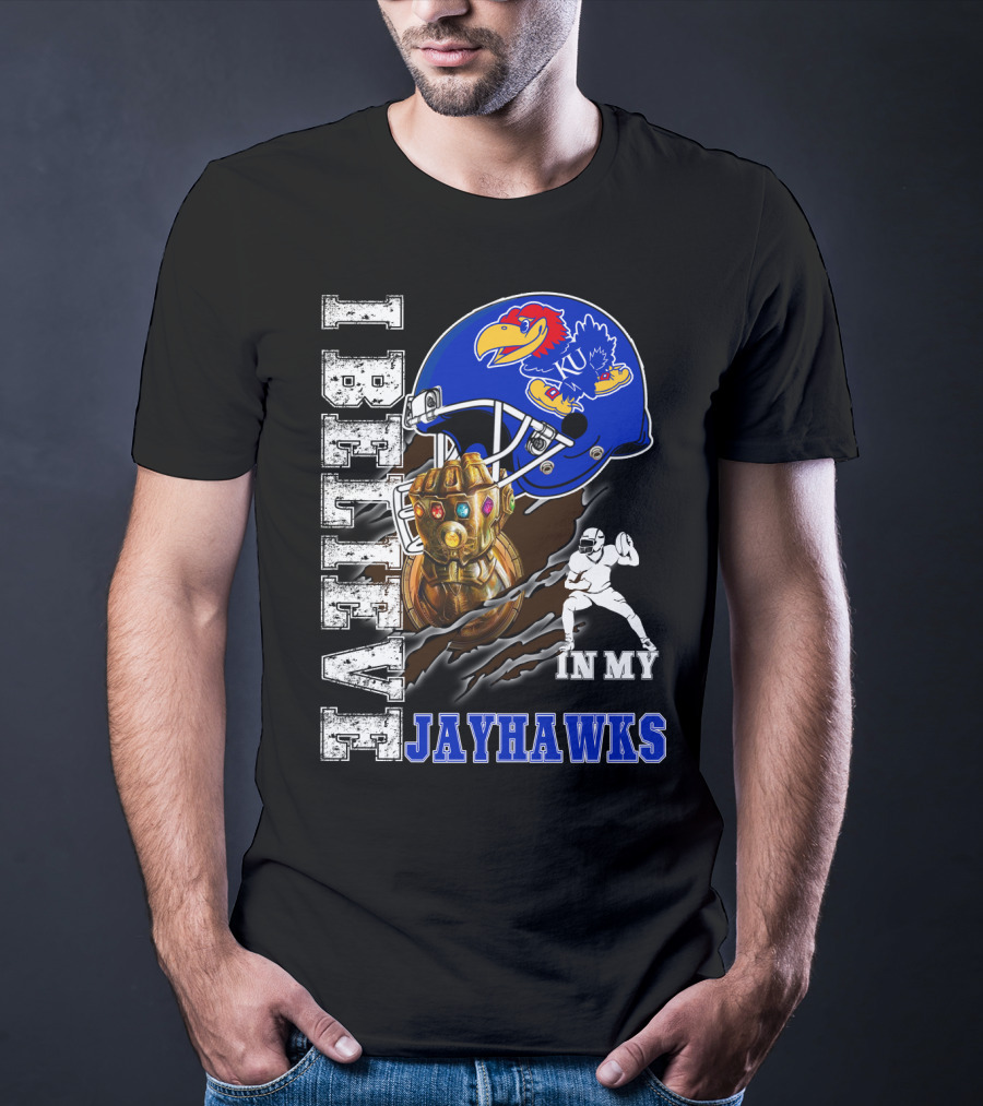 I Believe In My Jayhawks KU Fan Helmet Football Infinity Gauntlet T-Shirt
