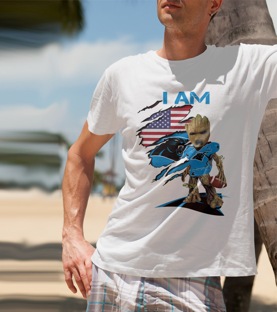 I AM Panthers Baby Groot Football Fan T-Shirt